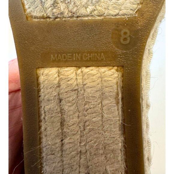 J.Crew Womens Black & White Striped Espadrille Sneakers Size 8 Canvas & Jute - Picture 3 of 5